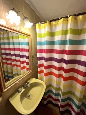 Bidet, soap, toilet paper