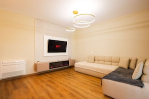 TV, offices - Beach Resort Villa with Private Garden (Plazhi San Pietro)