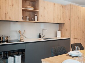 Fridge, oven, dishwasher, cookware/dishes/utensils - Alpine Apartments, (San Bernardino). by Interhome (San  Bernardino)
