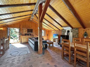 Televisión, chimenea