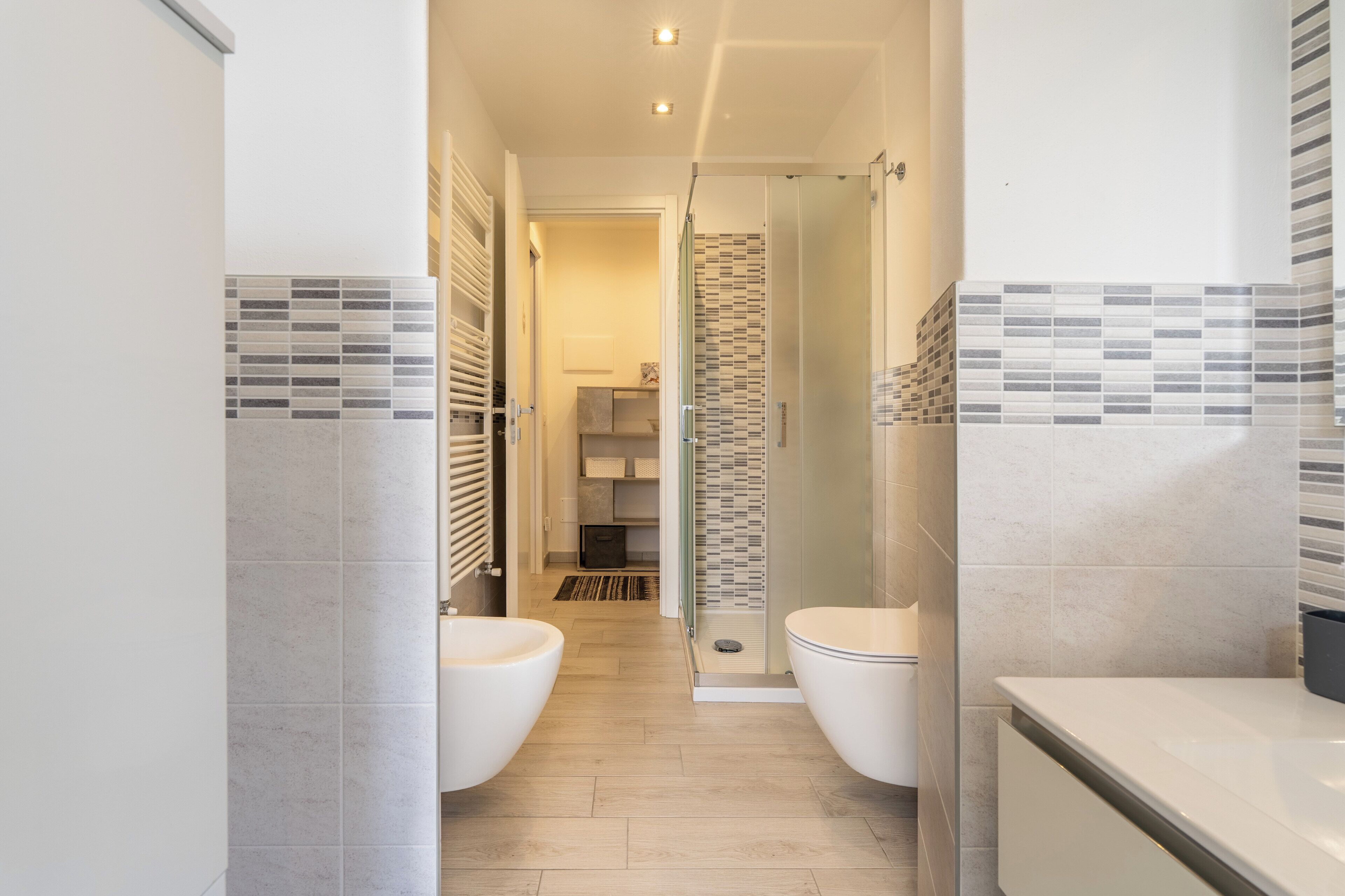 Ducha, secador de pelo, bidet, toallas