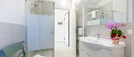 Dusche, Bidet, Handtücher