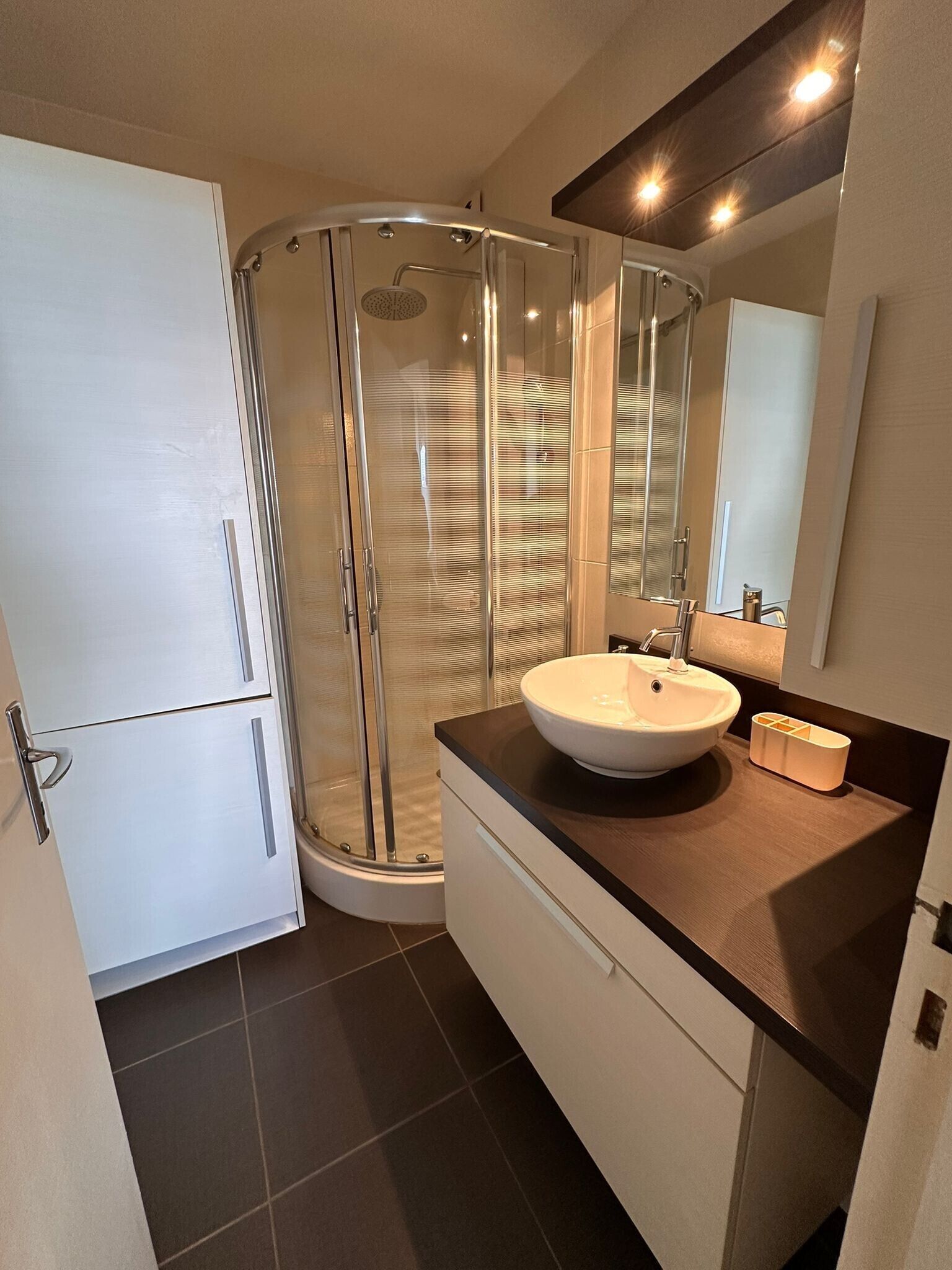 Shower, hair dryer