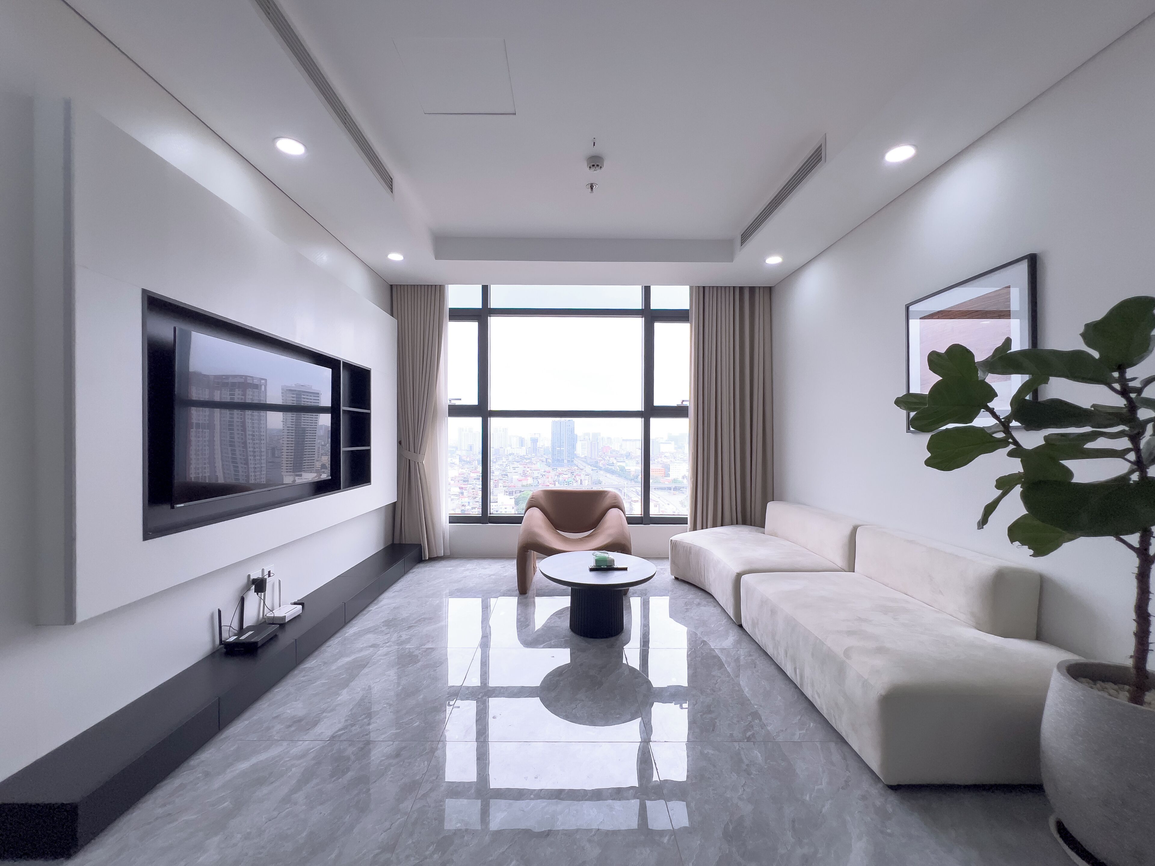 Apartamento superluxo, 3 quartos, vista para a cidade | Área de estar