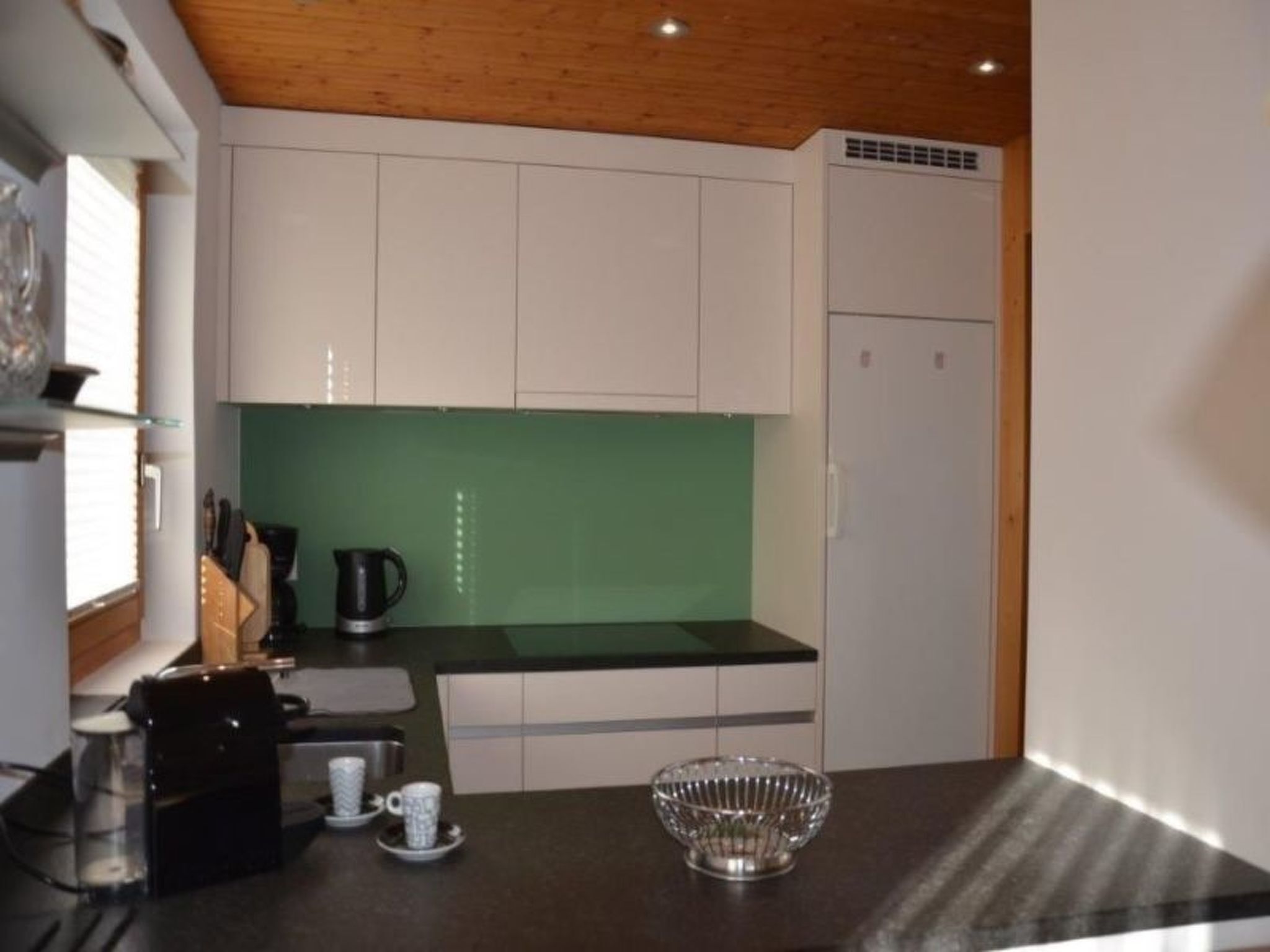 Fridge, oven, dishwasher, cookware/dishes/utensils