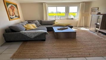 Smart-TV, Kamin, DVD-Player, Stereoanlage