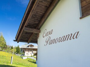 A building with the sign 'Casa Panorama' indicating a property name. - Casa Panorama Camartin, Brigels, (Breil/Brigels), 65037B by Interhome (Breil/Brigels)