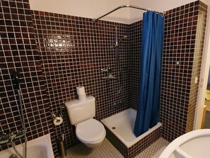 A bathroom with a shower, toilet, and sink. - Anita 1 Defuns, Brigels, (Breil/Brigels), 65005B by Interhome (Breil/Brigels)