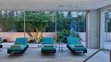 Indoor pool, seasonal outdoor pool, sun loungers