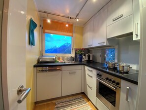 Fridge, oven, dishwasher, cookware/dishes/utensils - Sotchà 8c, (Scuol). by Interhome (Scuol)