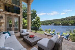 Terrace/patio - 4BR Lake Austin Estate | Private Dock + Wake Surf Water | 200 Ft Frontage (Austin)