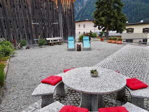Outdoor dining - Chasa Nogler, (Ramosch). by Interhome (Ramosch)
