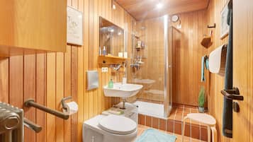 Dusche, Haartrockner, Handtücher