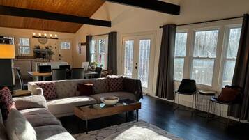 Smart TV, fireplace, video games, books
