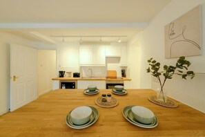 Fridge, microwave, oven, stovetop - Grange Road Two Bedroom Flat (Bristol)