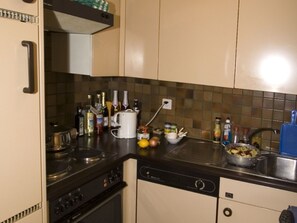 Fridge, oven, dishwasher, cookware/dishes/utensils - Wohnung Lippmeyer, (Splügen). by Interhome (Splügen)