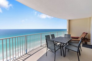 Outdoor dining - Ocean Villa 1802 | Oversized Balcony + Pool (Panama City Beach)