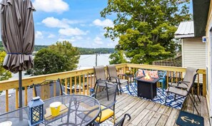 Outdoor dining - Peaceful 2BR Cabin - Dock Access - LAKE VIEW (Gravois Mills)
