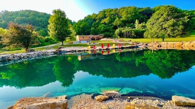 Longview Lodge 6br w/ Swimming Pond & Hot Tub