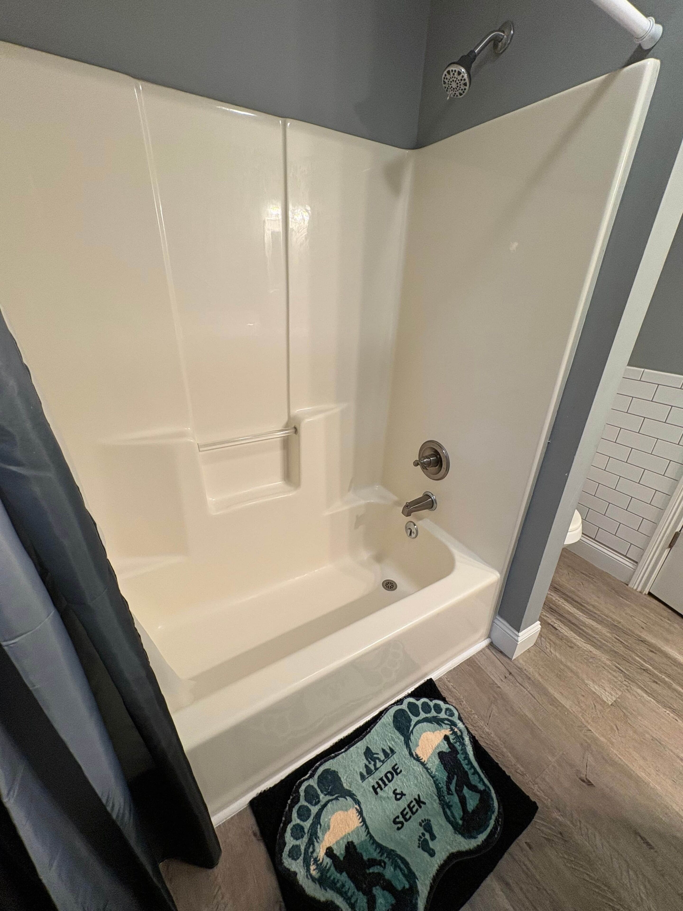 Hair dryer, towels, toilet paper