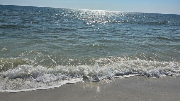 A beach with waves and a clear sky. - STEPS TO THE BEACH
WELCOME TO PARADISE (Mexico Beach)