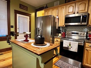 Fridge, microwave, oven, stovetop - One-of-a-kind historic getaway, where timeless charm meets modern fun & comfort. (Front Royal)