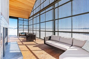 TV, fireplace, offices - Architect-Designed Lux Estate, Spa, Mt view (Tetonia)