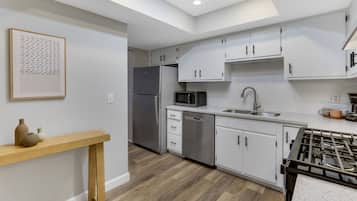 Fridge, microwave, stovetop, dishwasher