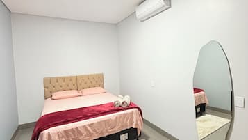 Blackout curtains, iron/ironing board