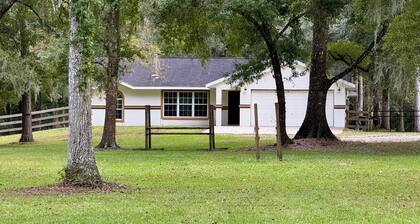 Gated Farmhouse on 3 Fenced Acres. Centrally Located. Dog Friendly!