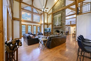 TV, fireplace, video games, table football - Wild Horse Lodge · Sleeps 25: Theatre, EV Charger & Secluded Retreat (Broken Bow)