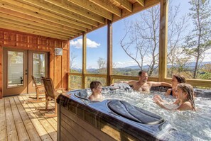 Outdoor spa tub - Sweet Mimosa Lodge | Indoor Pool, Hot Tub, Views (Sevierville)