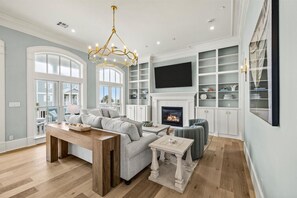 TV, books - Expansive Home with Stunning Ocean Views (Galveston)