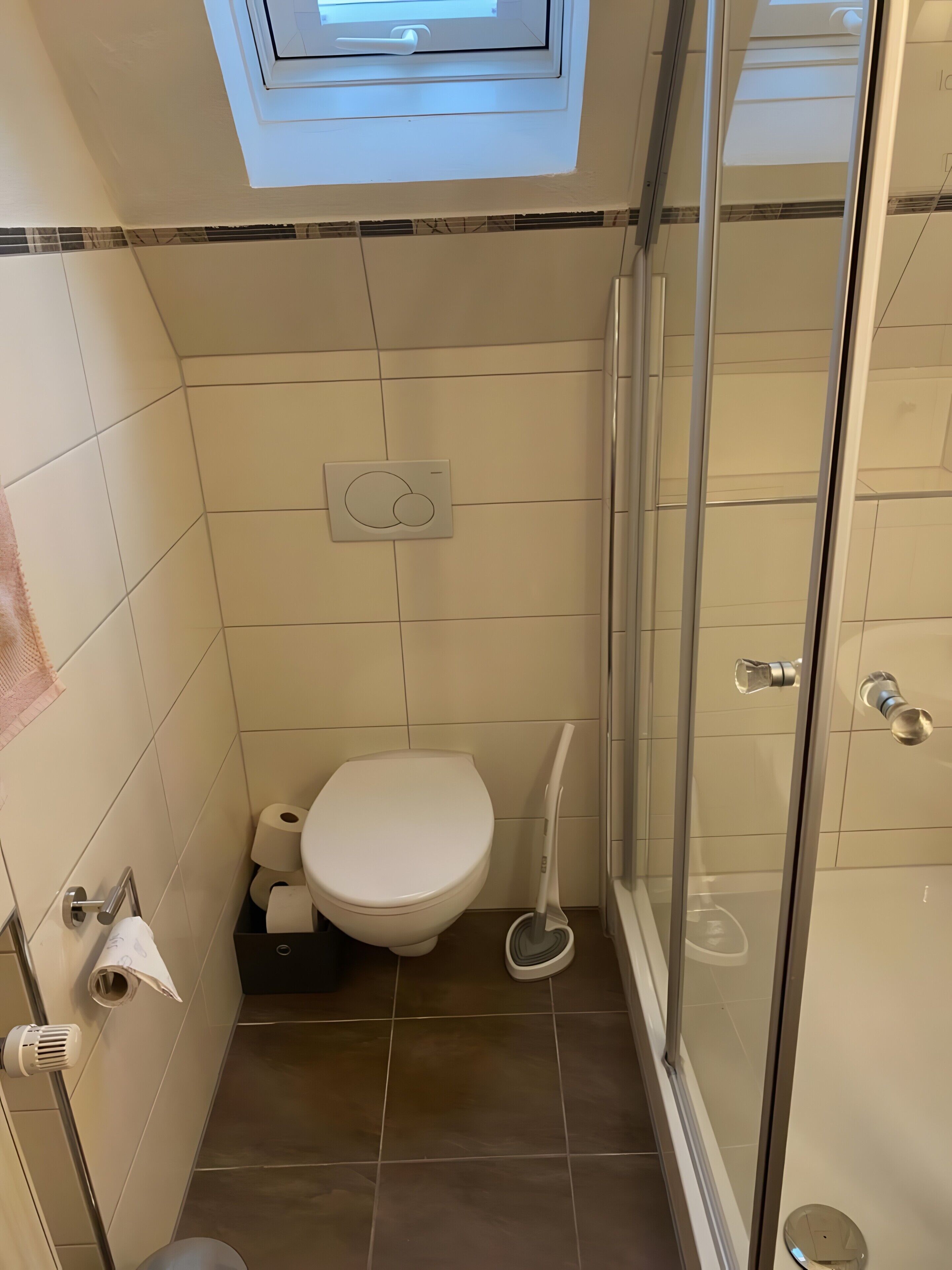 Dusche, Haartrockner, Handtücher