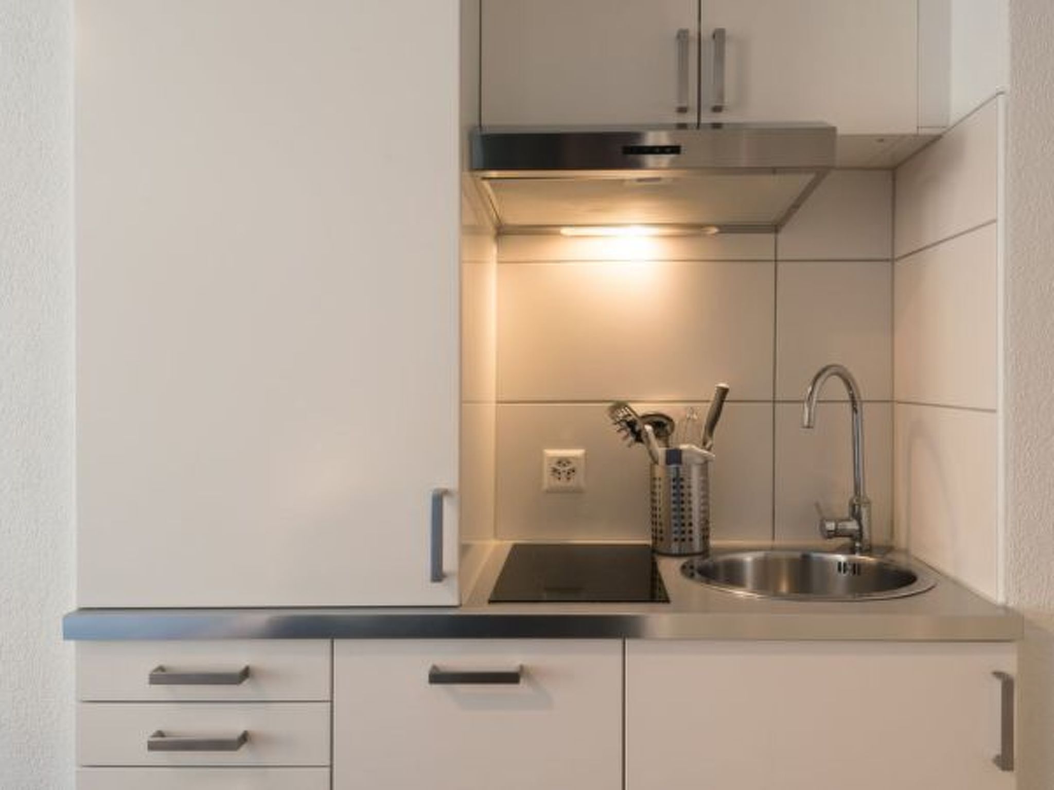 Fridge, microwave, dishwasher, cookware/dishes/utensils