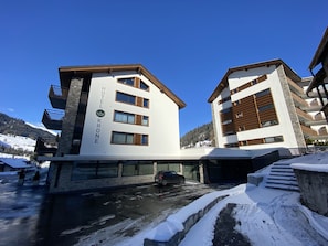 A hotel with a modern design, featuring multiple floors and balconies. - 1303 Krone Churwalden by Interhome (Churwalden)