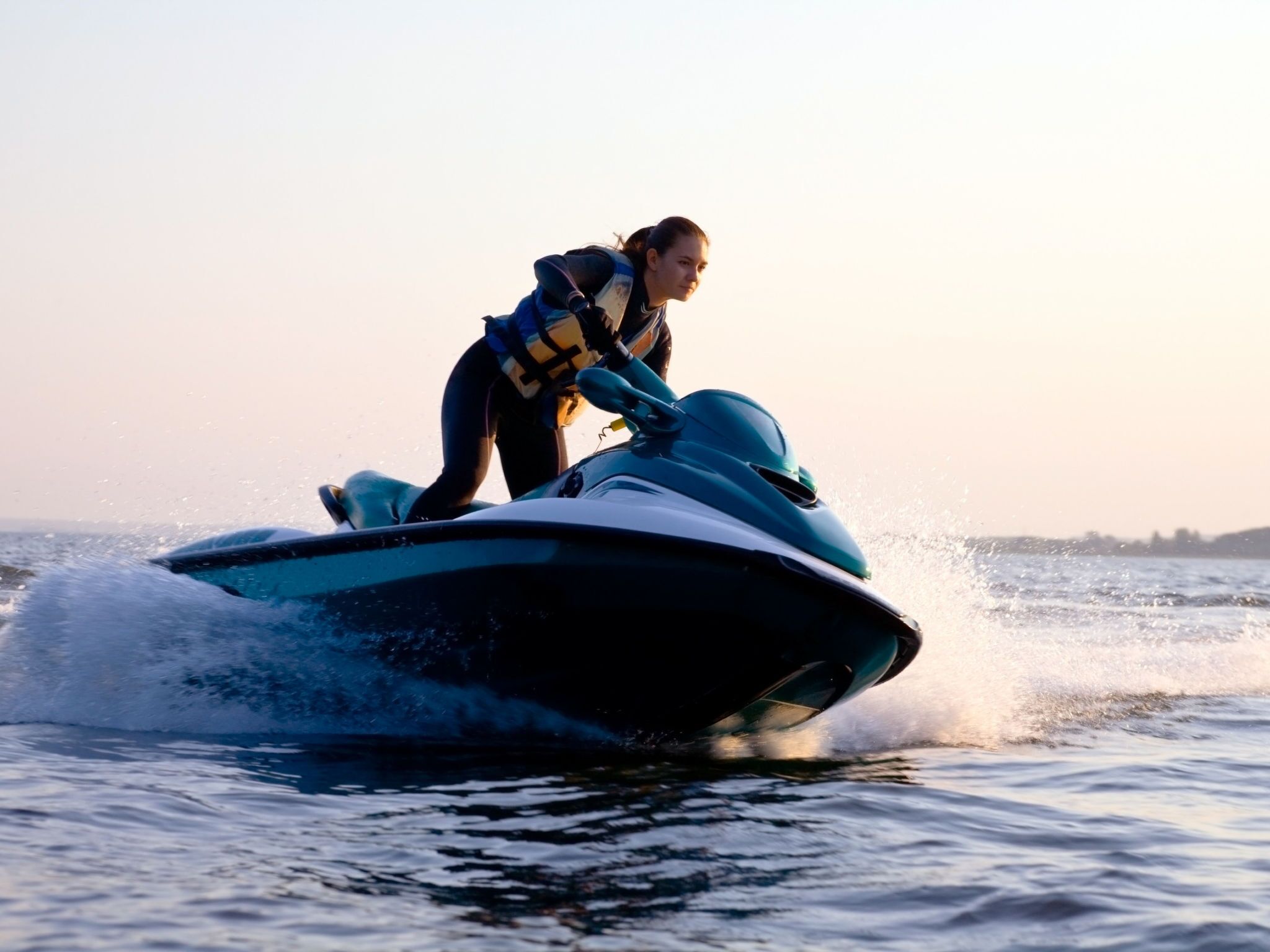 A person on a jet ski.