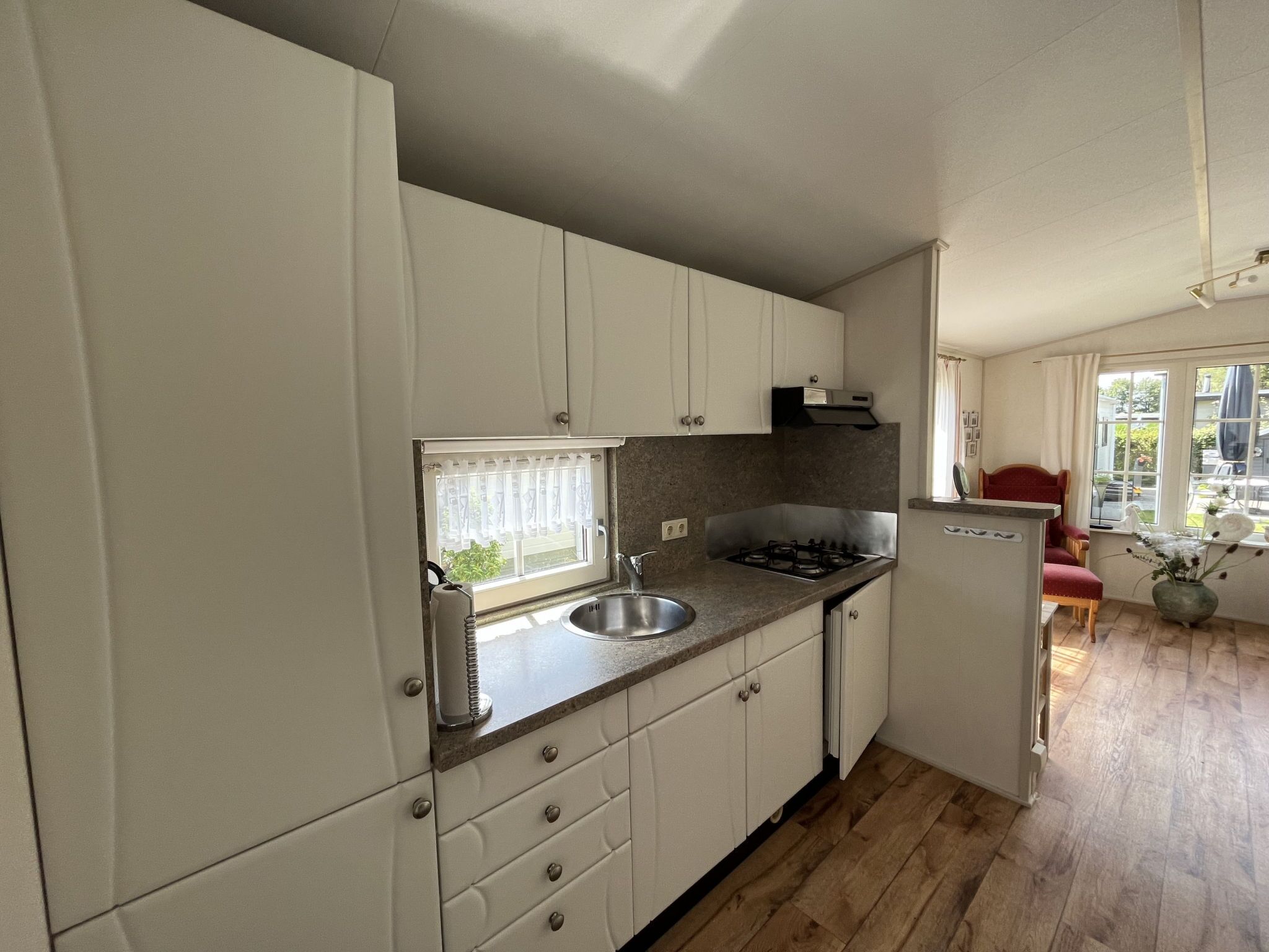 Fridge, oven, cookware/dishes/utensils