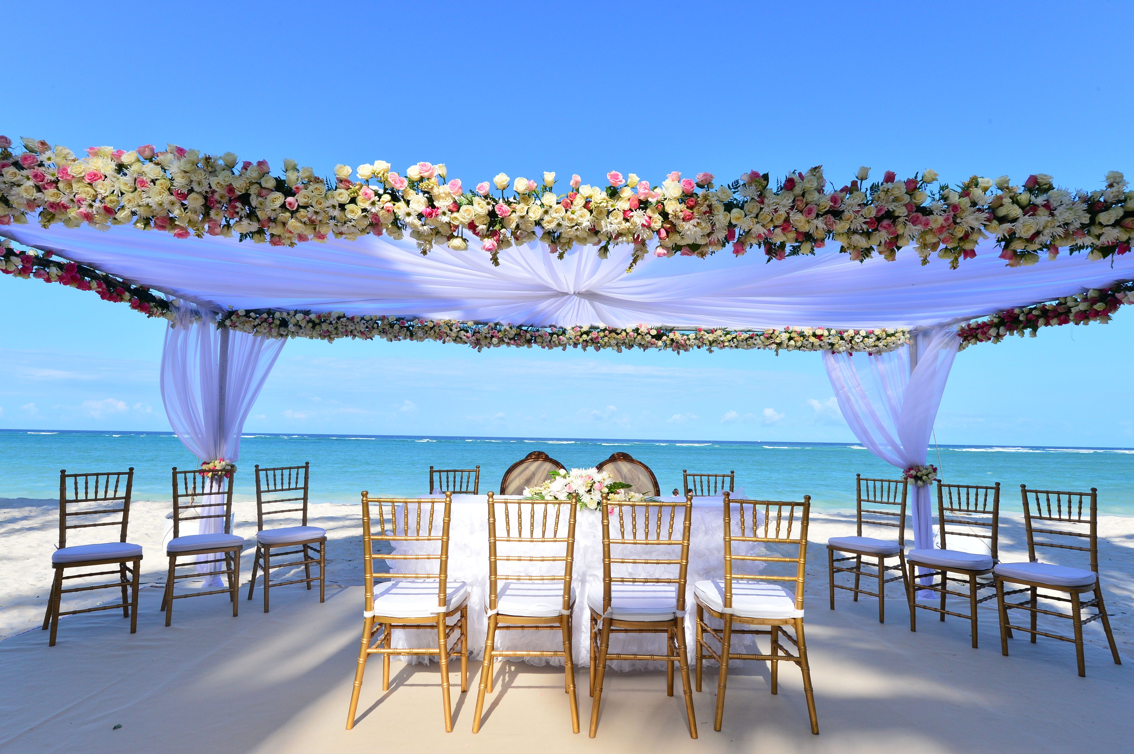 Outdoor banquet area