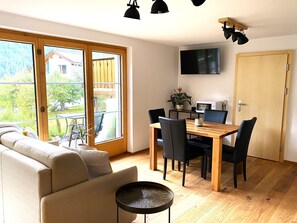 Living area - Ferienwohnungen Senda 495D, (Scuol). by Interhome (Scuol)