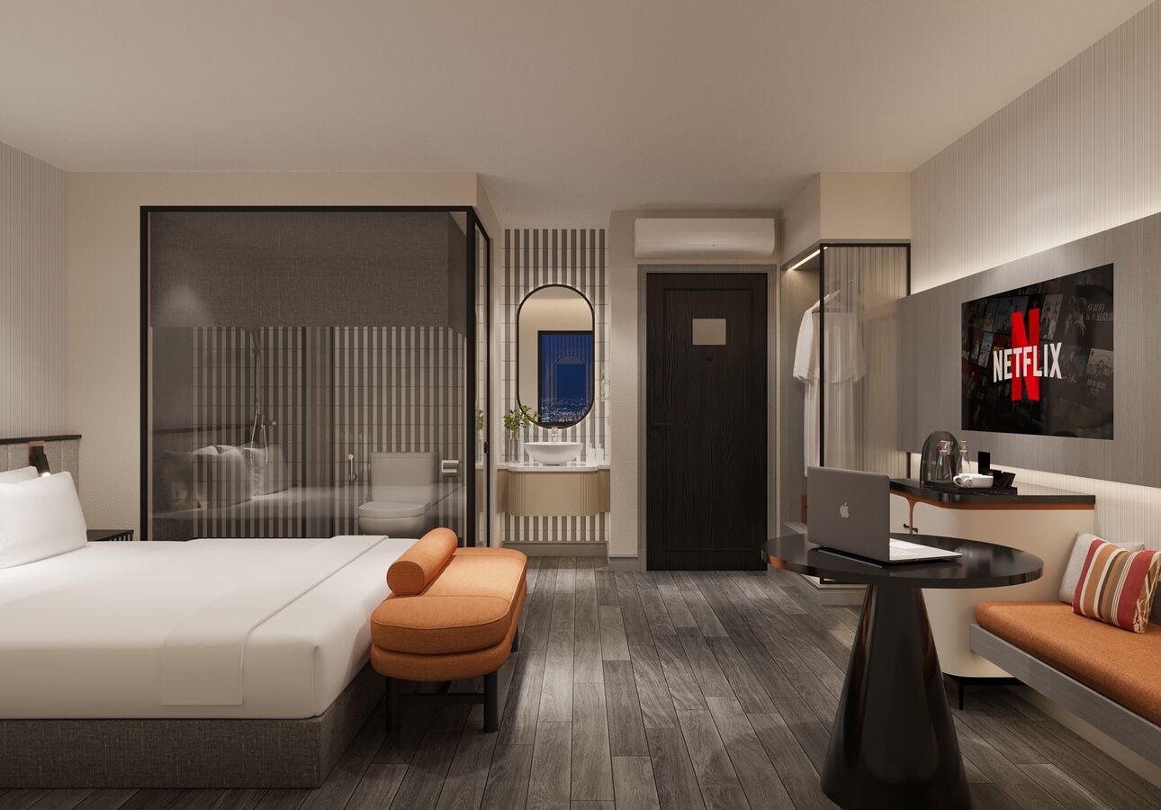 Chambre Double « Premier », vue ville | Coffres-forts dans les chambres, bureau