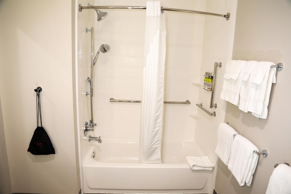 Une salle de bain moderne avec une douche à l’italienne, une baignoire et des toilettes.