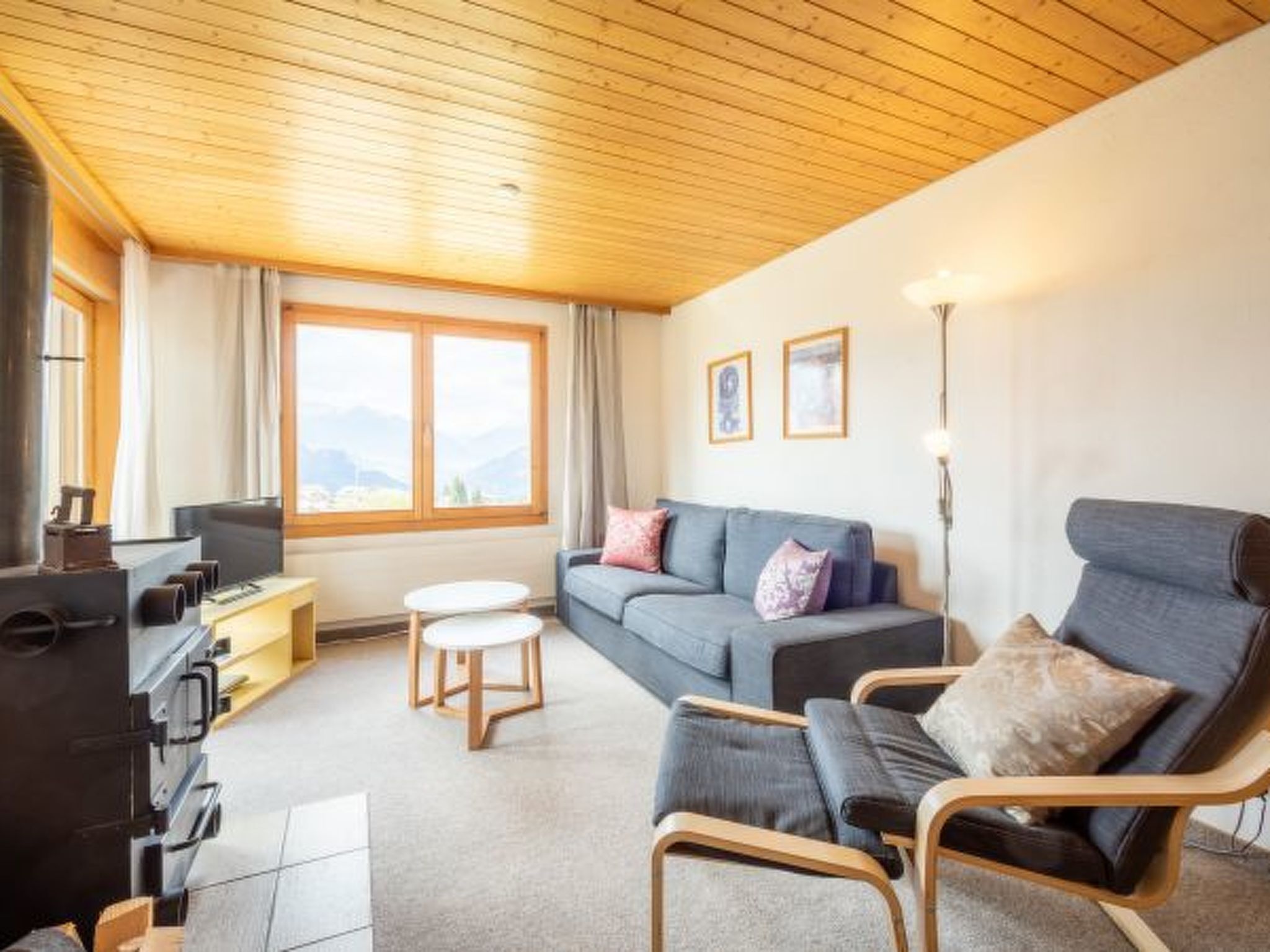 Fernseher, Kamin, DVD-Player