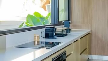 Luxury Apartment | Private kitchen | Espresso maker, coffee/tea maker, electric kettle