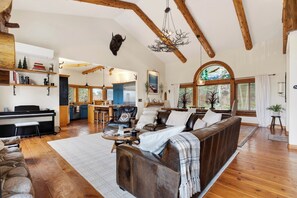 Smart TV, fireplace, table football, offices