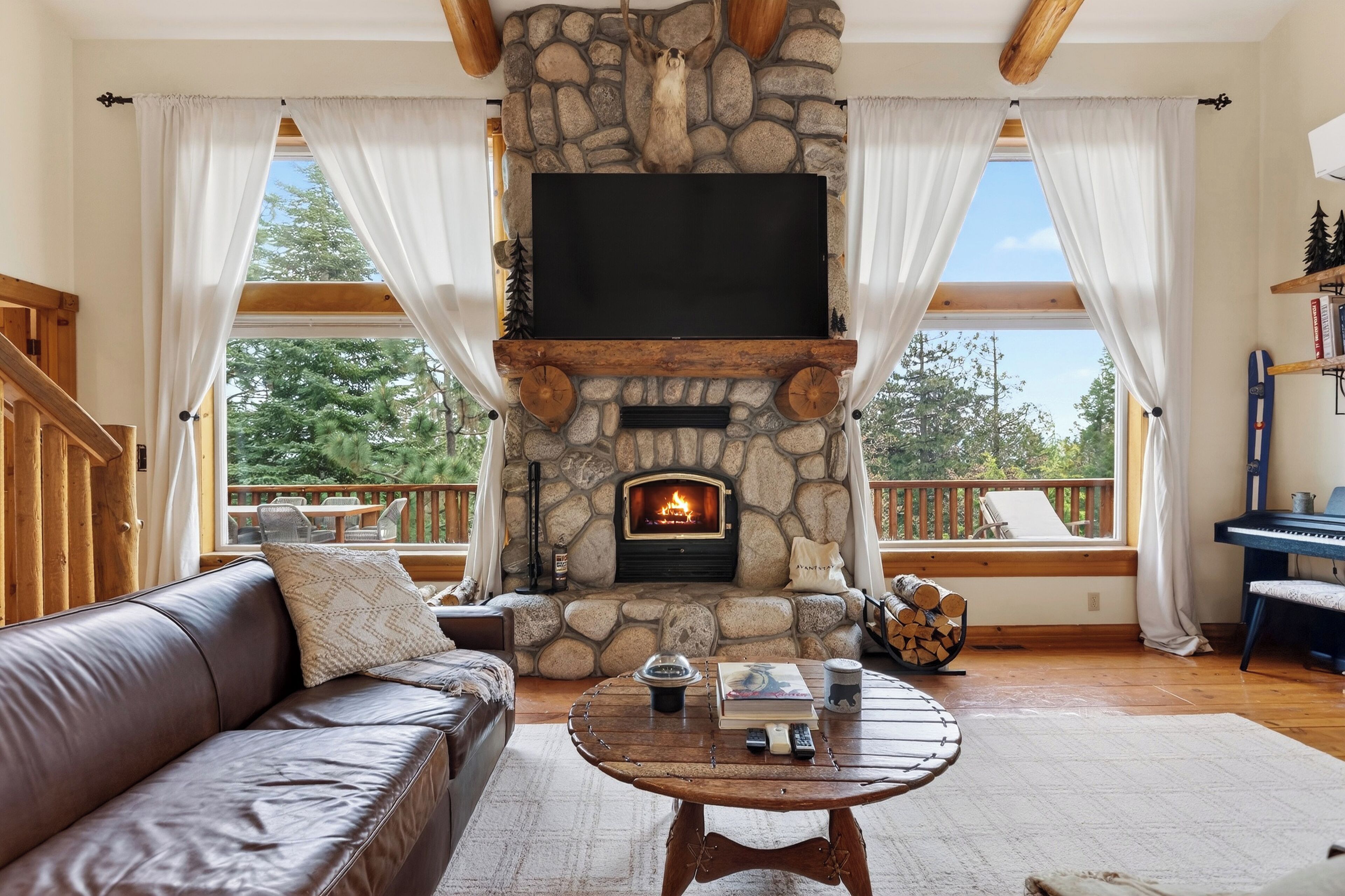 Smart TV, fireplace, foosball, offices