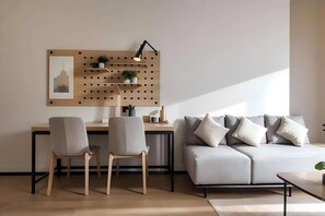 Suite ejecutiva, vista a la ciudad | Sala de estar