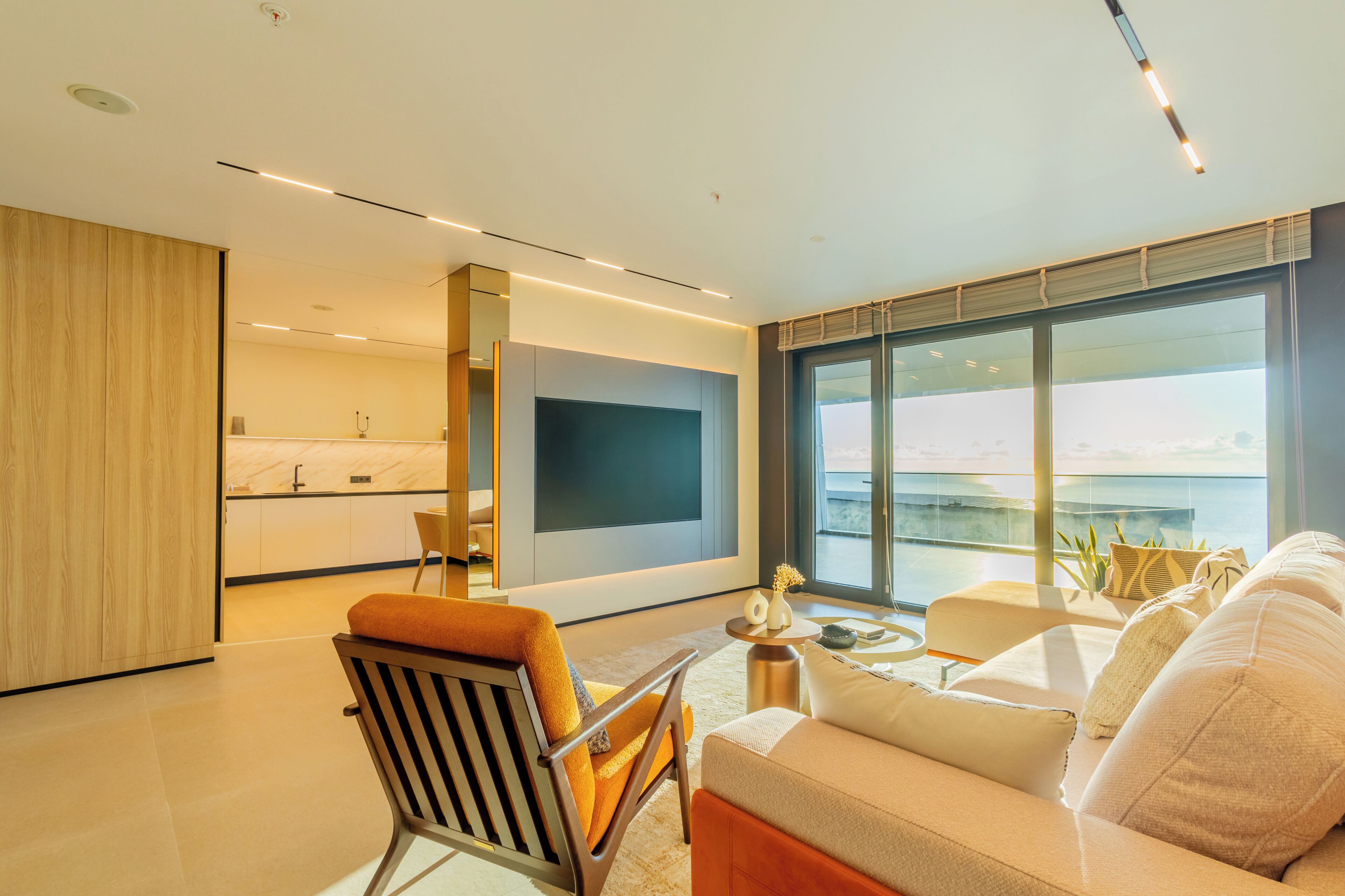 Presidential Suite, Sea View | Living area | 55-inch Smart TV with cable channels