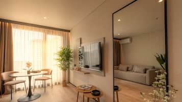 Suite, Balcony, Sea View | Memory-foam beds, in-room safe, soundproofing, iron/ironing board