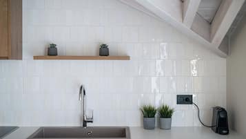 Loft with Sea View | Private kitchen | Fridge, microwave, oven, stovetop
